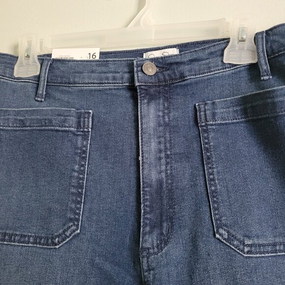 Jessica Simpson Jeans Women's 16 Blue Denim High Rise Cropped Wide Leg NWT - Picture 5 of 7